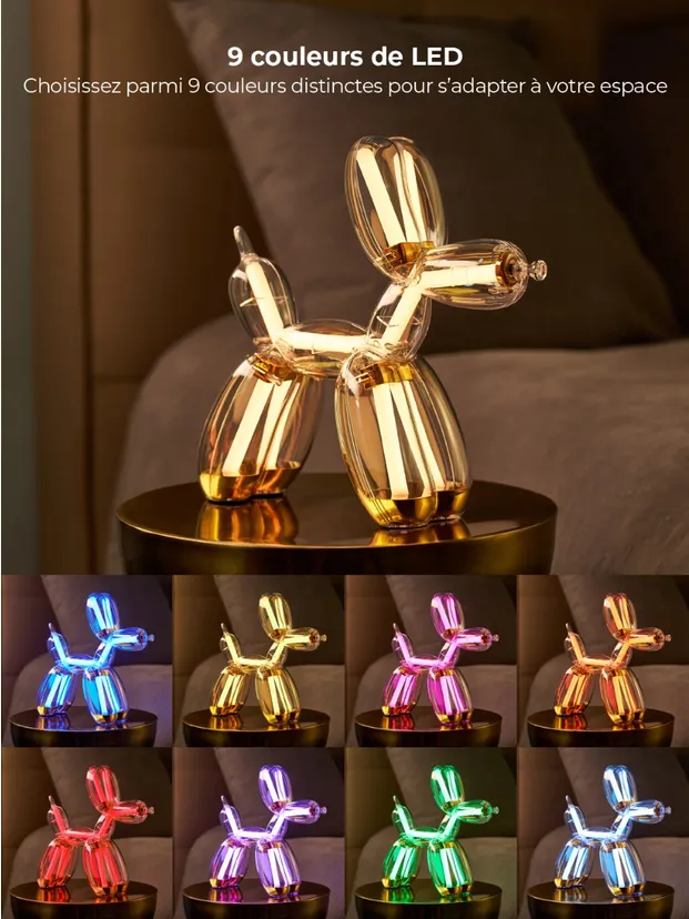 La Balloon Dog Lamp créant une ambiance élégante dans un intérieur contemporain